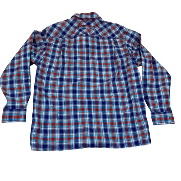 Duluth Men's Shirt M Relaxed Fit Red/Blue Plaid Button-Up - Picture 2 of 10